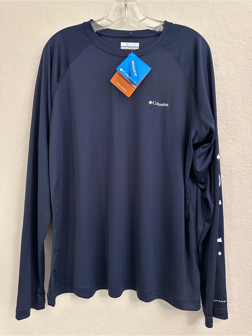 Columbia PFG Omni Shade Long Sleeve UPF 50 Rated Shirt Women XXL Collegiate Navy
